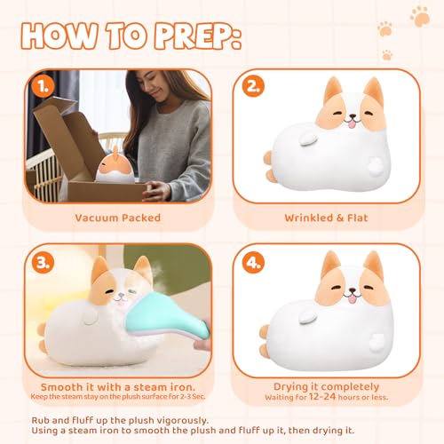 Kawaii Corgi Heart Pillow Plush Stuffed Toy