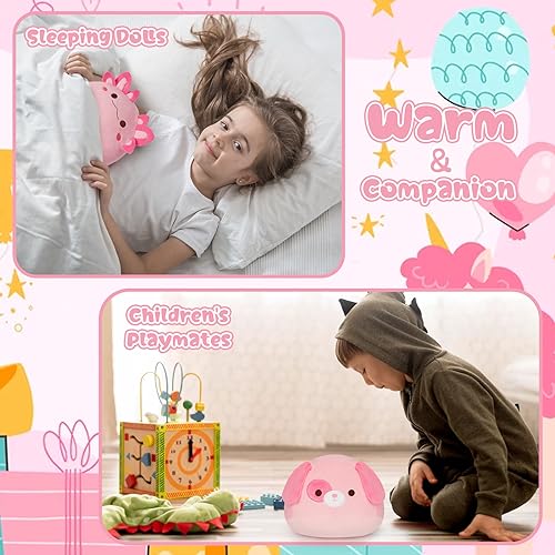 Cute Pink Kawaii Dog Plush Pillow Toy