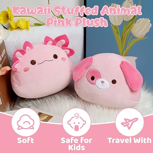 Cute Pink Kawaii Dog Plush Pillow Toy