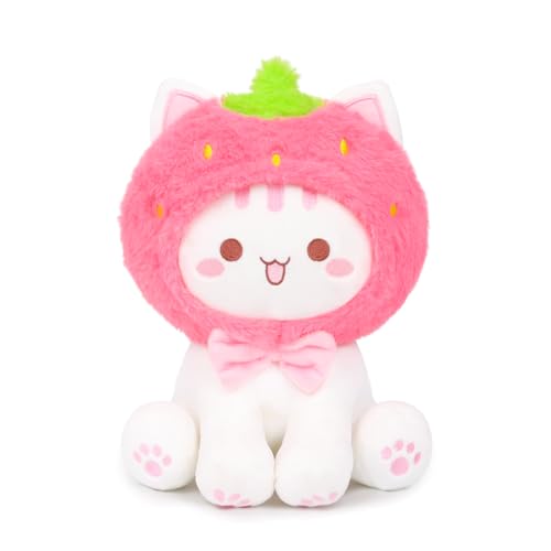 Mikchocho Strawberry Cat Plush Toy - Kawaii!