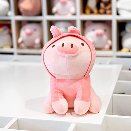 Kawaii Piglet Plush Toy with Rabbit Hoodie