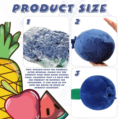 Kawaii Blueberry Plush Pillow Toy for Kids