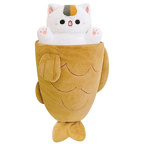 Large Taiyaki Cat Plush Pillow - Cute Kawaii Toy