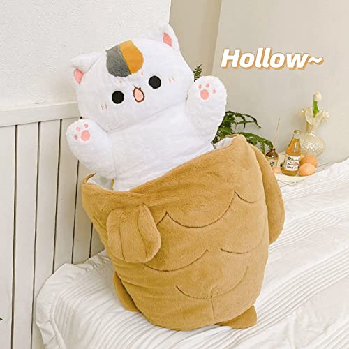Large Taiyaki Cat Plush Pillow - Cute Kawaii Toy
