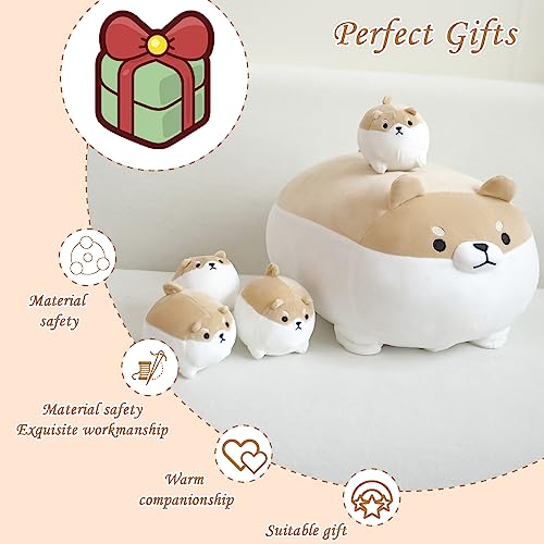 Kawaii Shiba Inu Plush with Baby Corgis