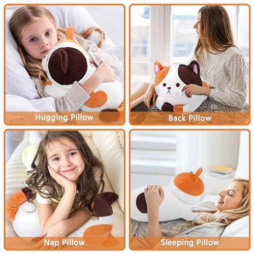 Kawaii Weighted Calico Cat Plush - 15.7