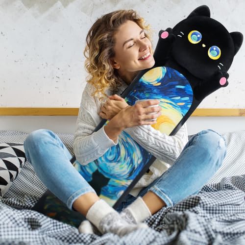 Starry Black Cat Long Plush Toy Pillow
