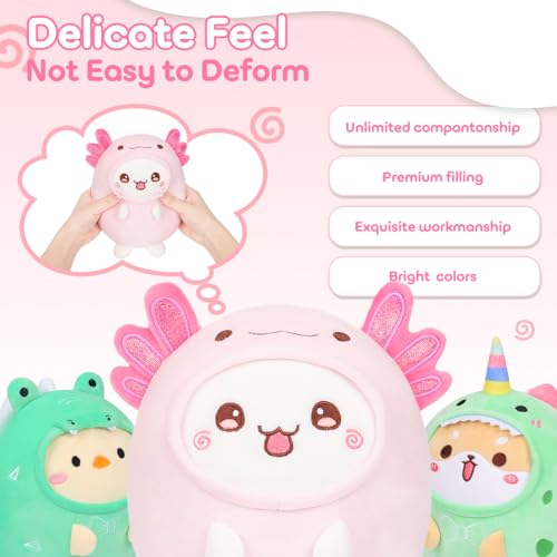 Adorable 8" Axolotl Cat Plush Toy