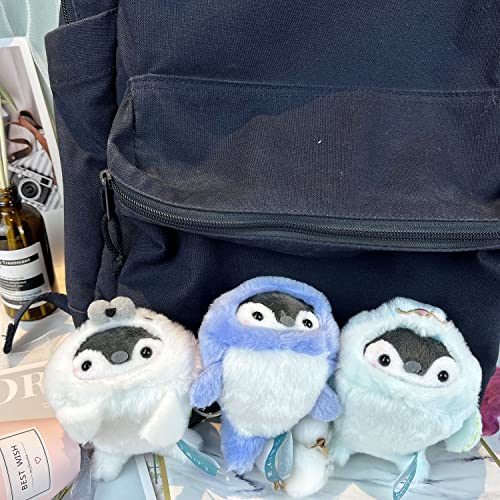 Kawaii Marine Animal Plush Keychain - Whale & Penguin
