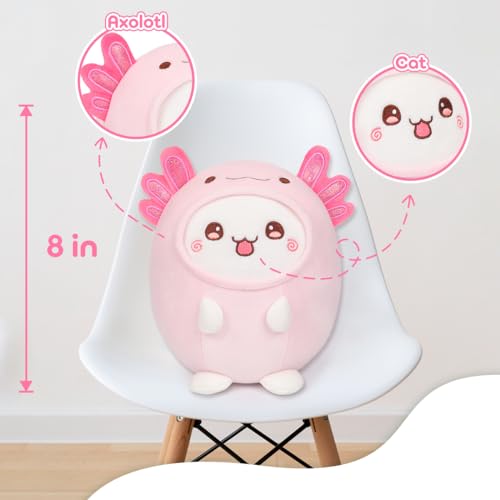 Adorable 8" Axolotl Cat Plush Toy