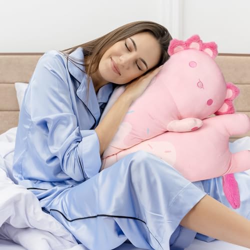 Cute 44” Pink Axolotl Plush Body Pillow