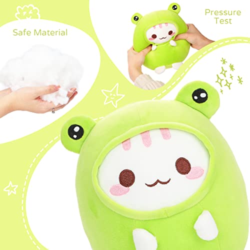AIXINI Cute Cat Frog Plushie - 8" Kawaii Toy