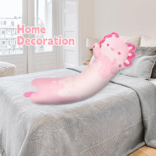 Cute 44” Pink Axolotl Plush Body Pillow