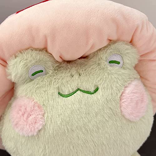 Cute 10" Kawaii Frog Plush Toy with Mushroom Hat