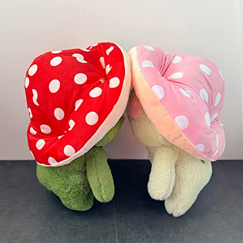 Cute 10" Kawaii Frog Plush Toy with Mushroom Hat
