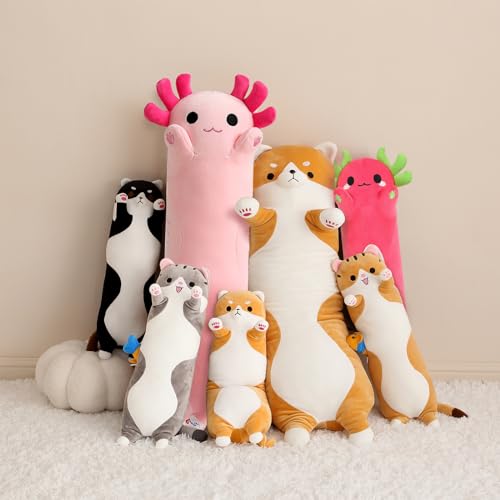 Peach Cat Axolotl Plush Toy - Kawaii Pillow