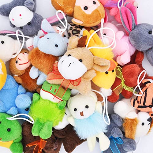 Mini Animal Plush Keychains - 24 Pack Assortment