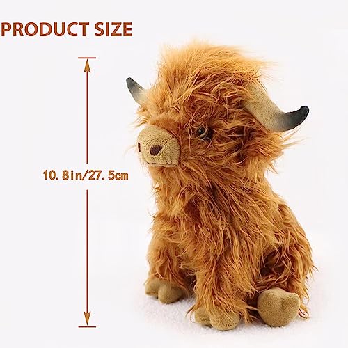 Adorable Brown Highland Cow Plush Toy - 10.8