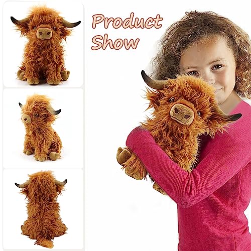 Adorable Brown Highland Cow Plush Toy - 10.8