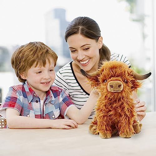 Adorable Brown Highland Cow Plush Toy - 10.8