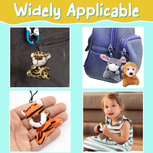 24-Pack Kawaii Mini Animal Plush Keychains