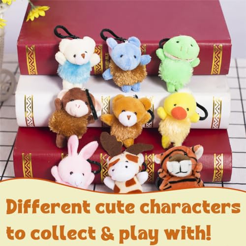 24-Pack Kawaii Mini Animal Plush Keychains