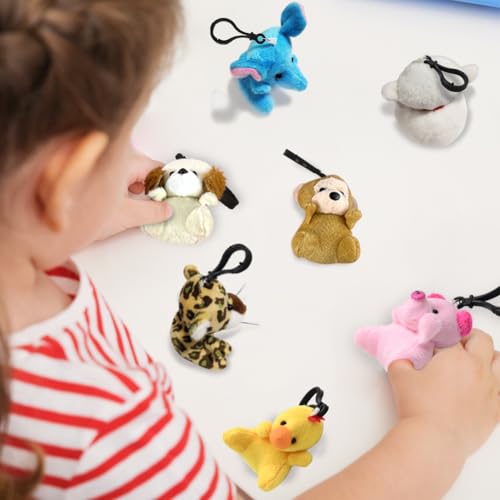 24-Pack Kawaii Mini Animal Plush Keychains
