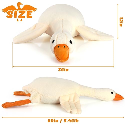 60" Weighted Kawaii Goose Plush Toy Pillow