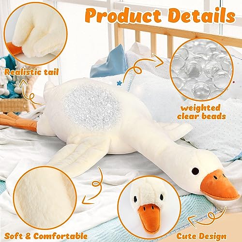 60" Weighted Kawaii Goose Plush Toy Pillow