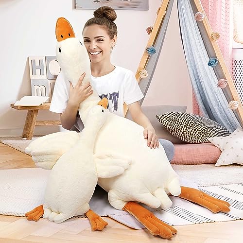60" Weighted Kawaii Goose Plush Toy Pillow