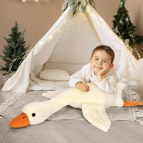 60" Weighted Kawaii Goose Plush Toy Pillow