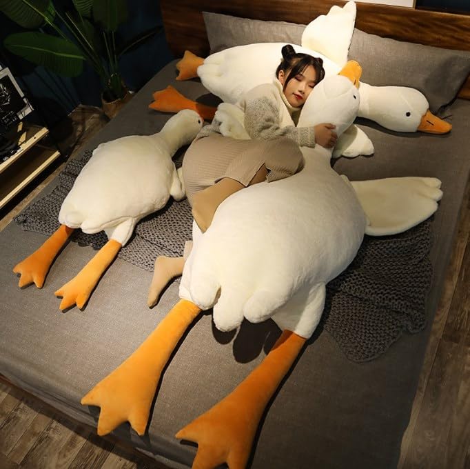 Giant Kawaii Goose Plush Pillow for Kids & Adults