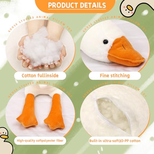Giant Kawaii Goose Plush Toy - 36 Inches