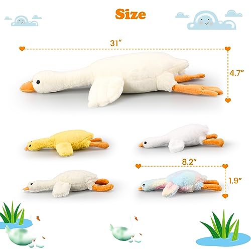 Adorable 31" Goose Plush Toy with Baby Geese