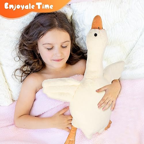 Adorable 31" Goose Plush Toy with Baby Geese