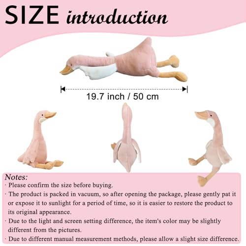 Kawaii 19.7" Pink Goose Plush Toy