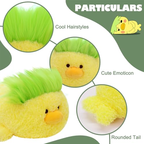 Giant Curly Yellow Duck Kawaii Plush Pillow