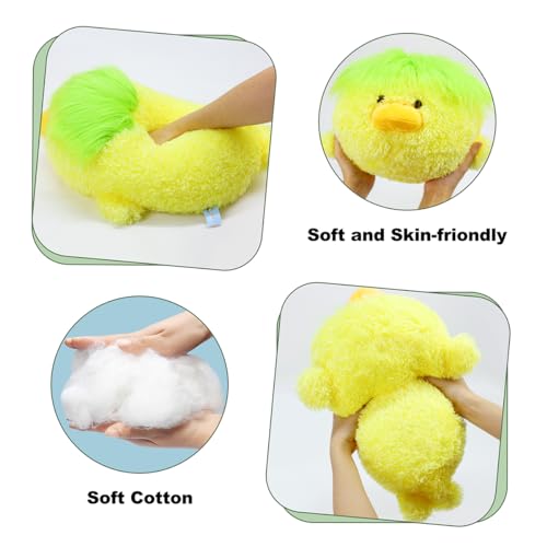 Giant Curly Yellow Duck Kawaii Plush Pillow