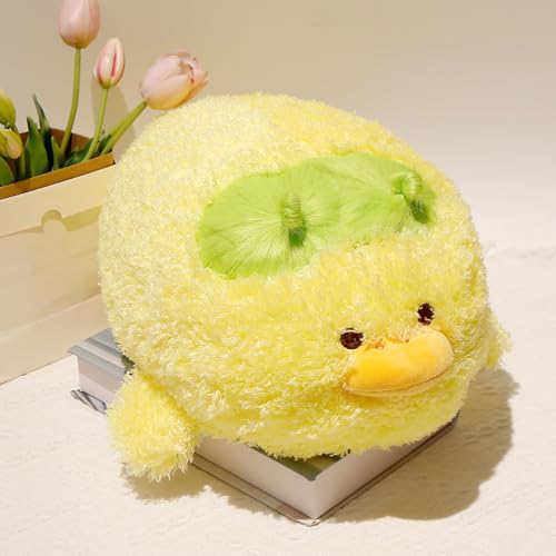 Giant Curly Yellow Duck Kawaii Plush Pillow