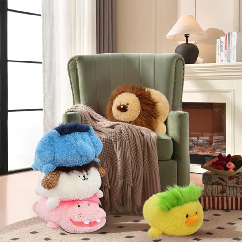 Giant Curly Yellow Duck Kawaii Plush Pillow