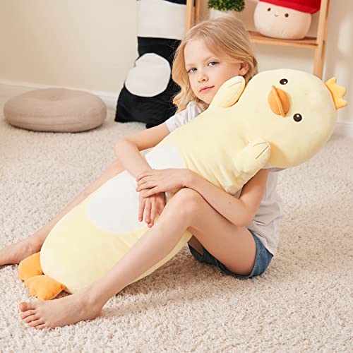 Kawaii 36” Yellow Duck Plush Hugging Pillow