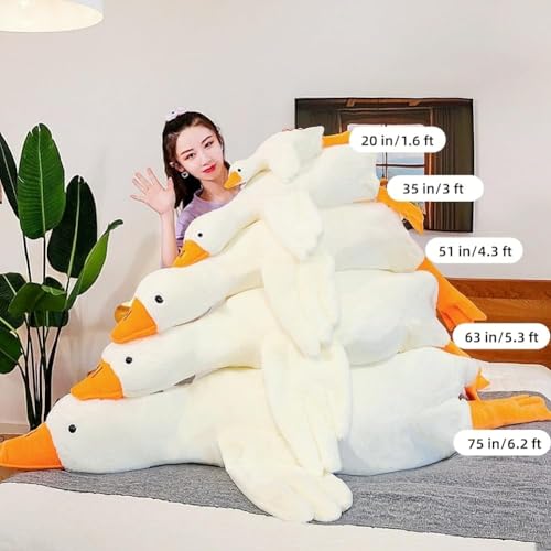 Giant Kawaii White Goose Plush Toy - 75 Inch