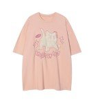 Kawaii Oversized Pink T-Shirt for Girls