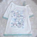 Kawaii Harajuku Cartoon Print Off-Shoulder Tee