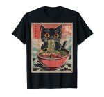 Kawaii Cat Ramen Graphic Tee for Anime Lovers