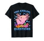 Kawaii Axolotl Questions Anime T-Shirt for Kids
