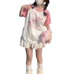 Cute Pink Oversized Kawaii Anime T-Shirt