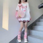 Kawaii Off Shoulder Graphic Tee - Sweet Style