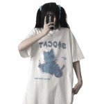 Kawaii Cartoon Print Loose Women's T-Shirt