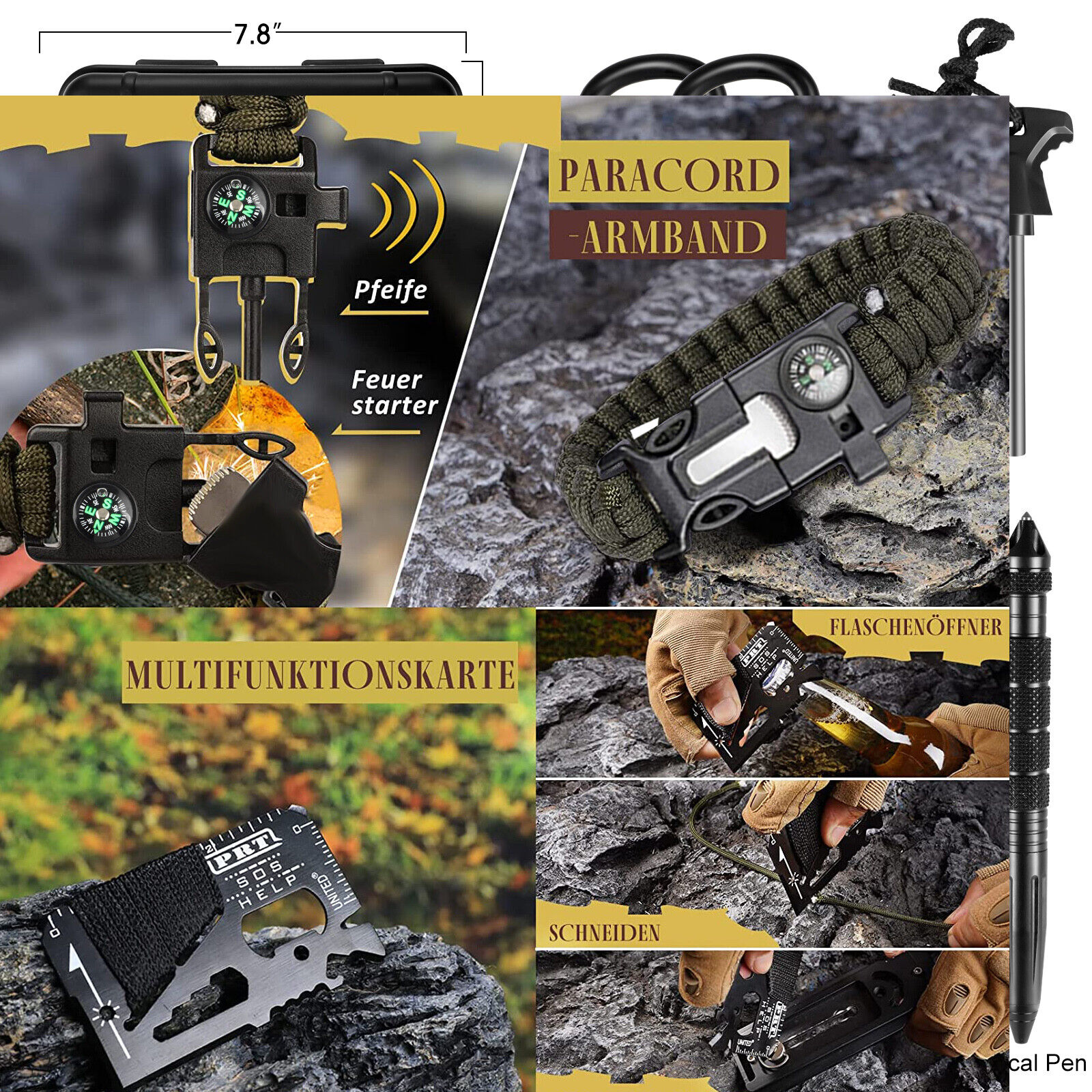 Outdoor Survival Kit with 14 Tools